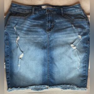 Torrid Denim Mini Skirt Size 16 Blue Like New